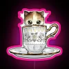 Kitten In A Tea Cup Original Colors Calico Kitten Floral Vines RGB Neon Sign - Image 6