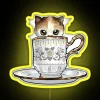 Kitten In A Tea Cup Original Colors Calico Kitten Floral Vines RGB Neon Sign - Image 5