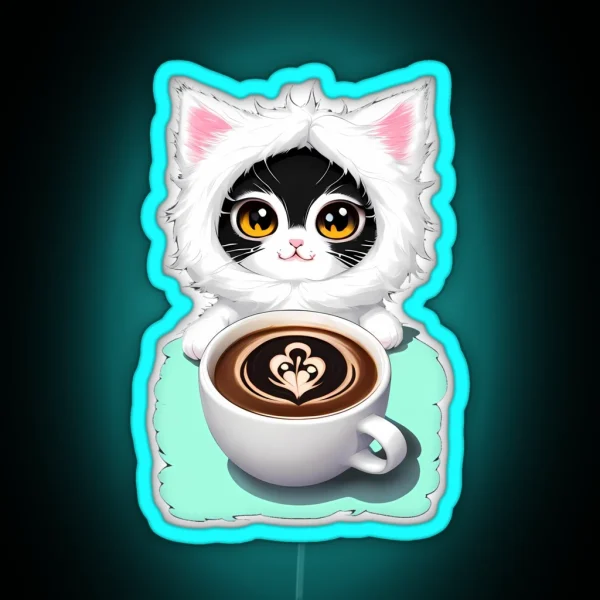 Kitten S Morning Ritual RGB Neon Sign