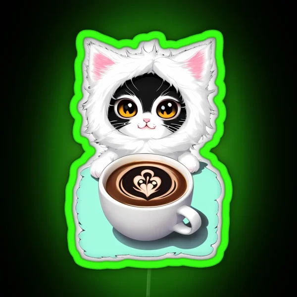 Kitten S Morning Ritual RGB Neon Sign