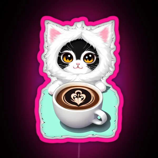 Kitten S Morning Ritual RGB Neon Sign