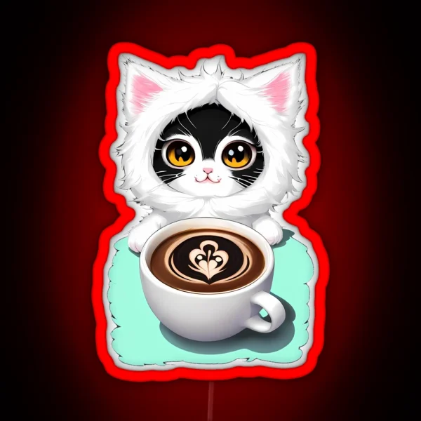 Kitten S Morning Ritual RGB Neon Sign