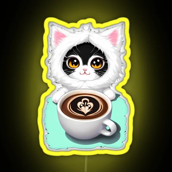 Kitten S Morning Ritual RGB Neon Sign