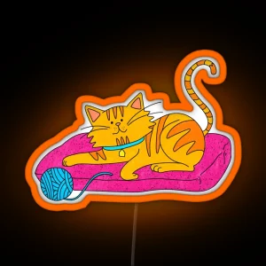 Kitten With Skein RGB Neon Sign