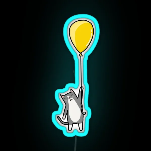 Kitty Balloon RGB Neon Sign
