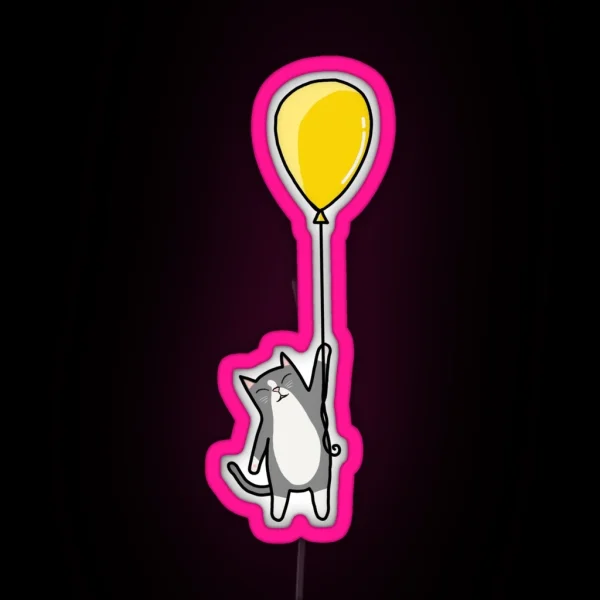 Kitty Balloon RGB Neon Sign
