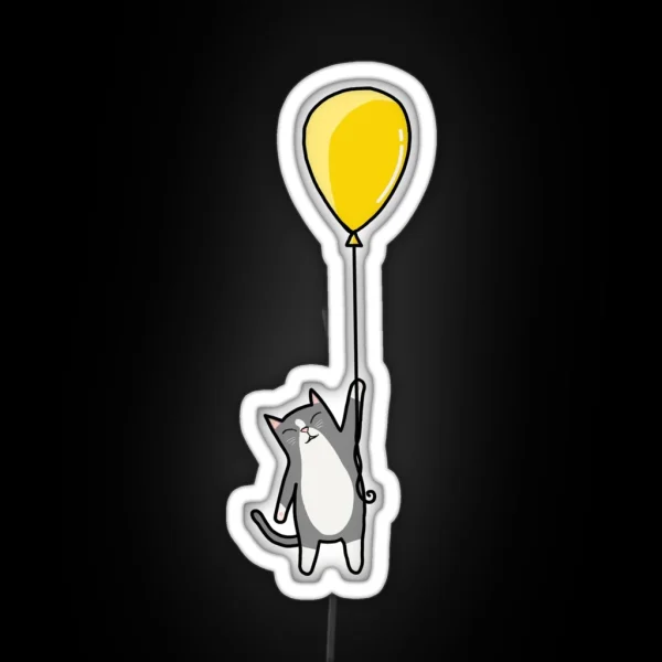 Kitty Balloon RGB Neon Sign