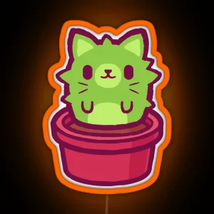 Kitty Cactus RGB Neon Sign