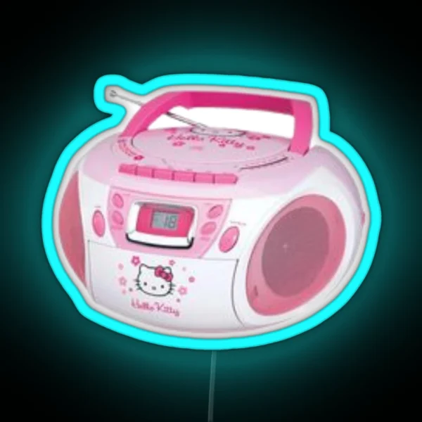 Kitty Cd Player RGB Neon Sign