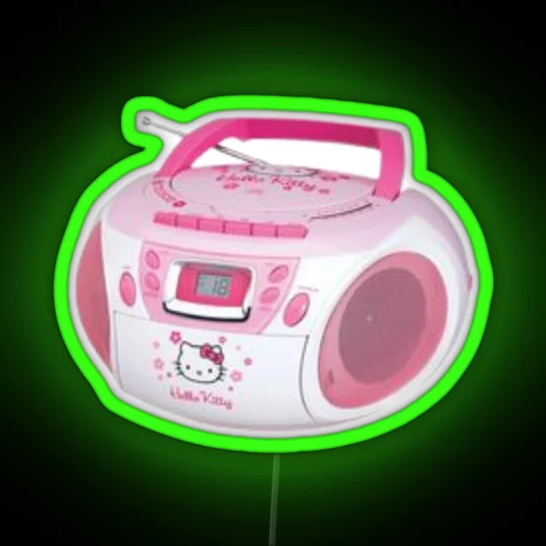 Kitty Cd Player RGB Neon Sign