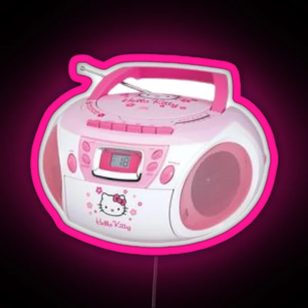 Kitty Cd Player RGB Neon Sign