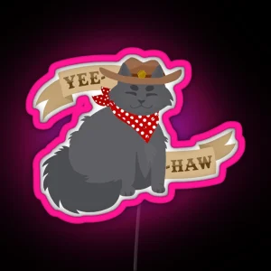 Kitty Cowboy Nebelung Gatsby RGB Neon Sign