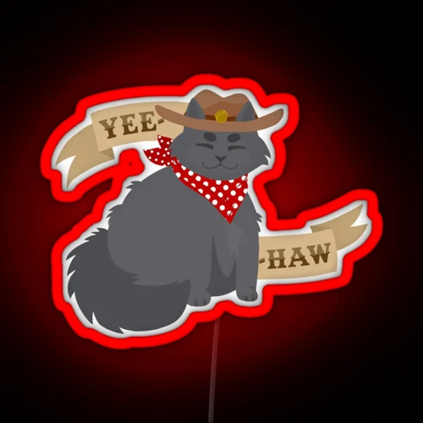 Kitty Cowboy Nebelung Gatsby RGB Neon Sign