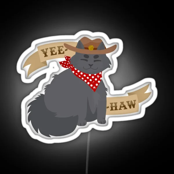 Kitty Cowboy Nebelung Gatsby RGB Neon Sign