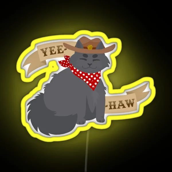 Kitty Cowboy Nebelung Gatsby RGB Neon Sign