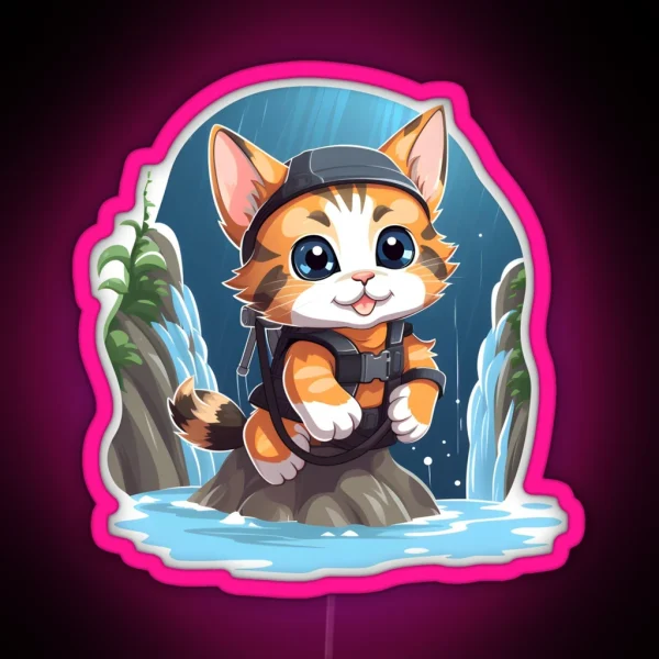 Kitty The Explorer RGB Neon Sign