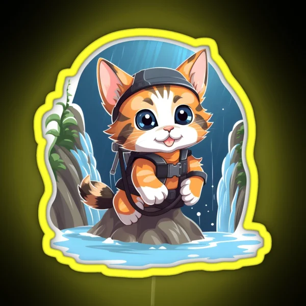 Kitty The Explorer RGB Neon Sign