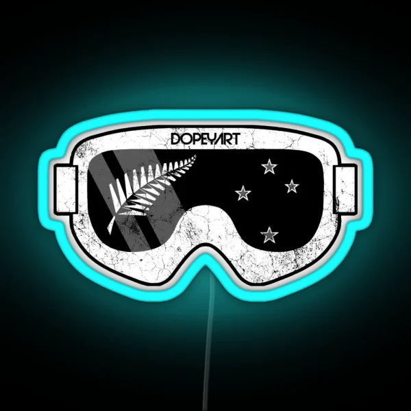 Kiwi Goggles 2 Alternate Ski And Snowboard Goggle Art RGB Neon Sign