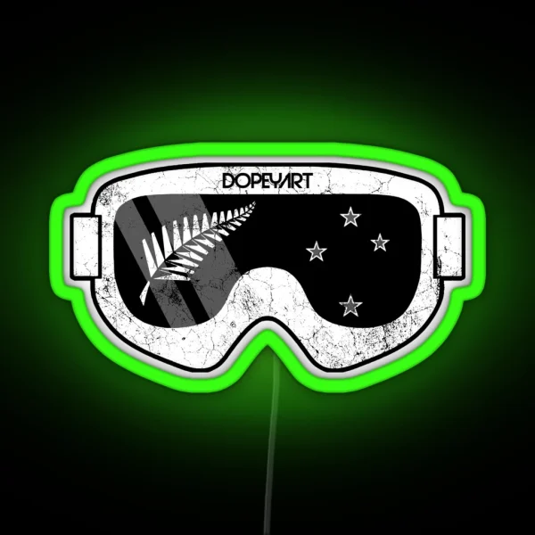 Kiwi Goggles 2 Alternate Ski And Snowboard Goggle Art RGB Neon Sign
