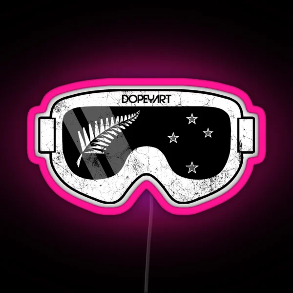 Kiwi Goggles 2 Alternate Ski And Snowboard Goggle Art RGB Neon Sign