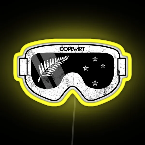 Kiwi Goggles 2 Alternate Ski And Snowboard Goggle Art RGB Neon Sign