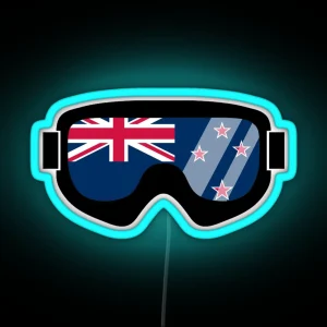 Kiwi Goggles Goggle Flag Art Dopeyart RGB Neon Sign