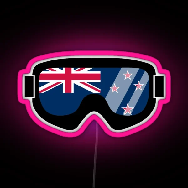 Kiwi Goggles Goggle Flag Art Dopeyart RGB Neon Sign