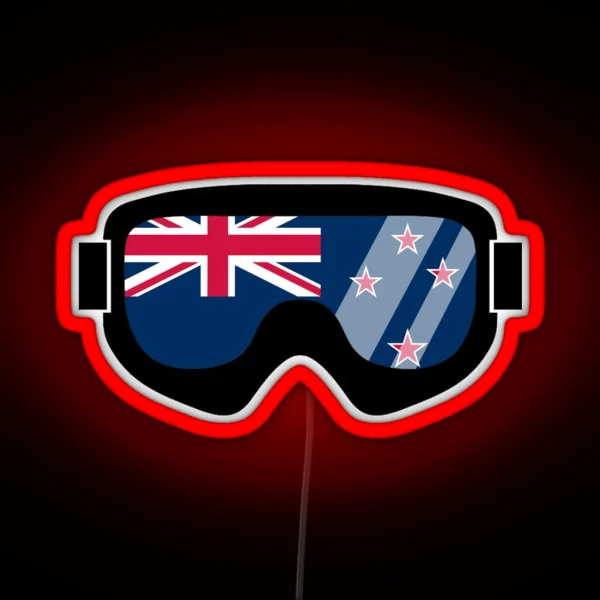 Kiwi Goggles Goggle Flag Art Dopeyart RGB Neon Sign