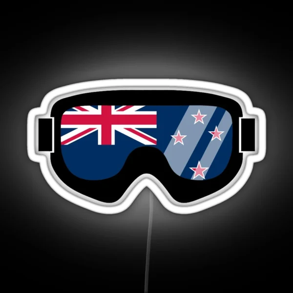 Kiwi Goggles Goggle Flag Art Dopeyart RGB Neon Sign