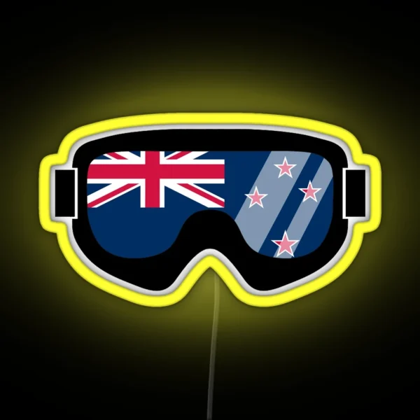 Kiwi Goggles Goggle Flag Art Dopeyart RGB Neon Sign