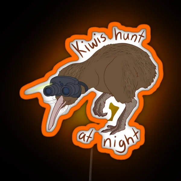 Kiwis Hunt At Night RGB Neon Sign