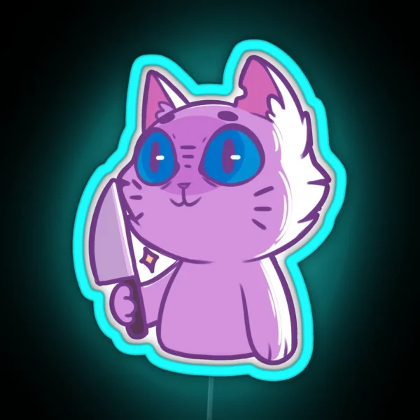 Knife Cat RGB Neon Sign