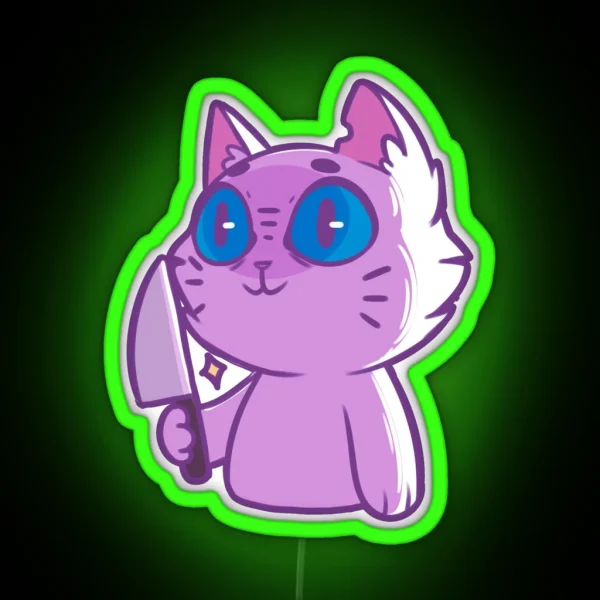 Knife Cat RGB Neon Sign