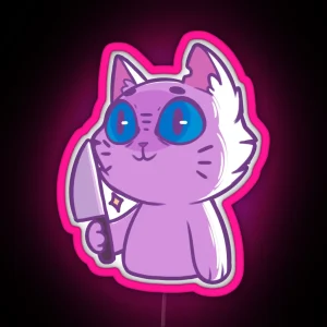 Knife Cat RGB Neon Sign