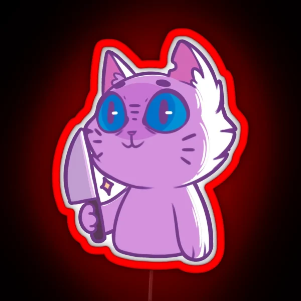 Knife Cat RGB Neon Sign