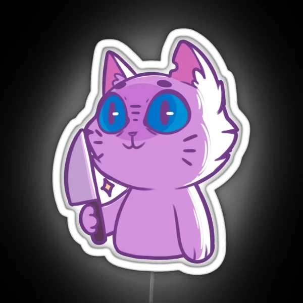 Knife Cat RGB Neon Sign