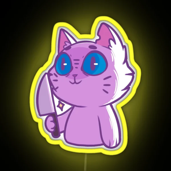 Knife Cat RGB Neon Sign