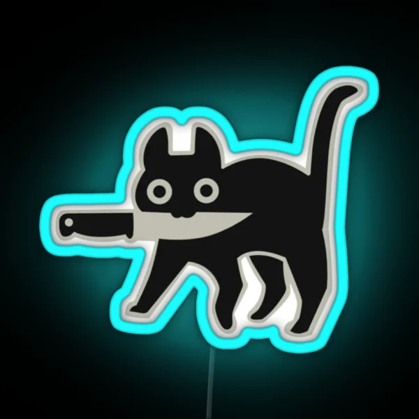 Knife Cat RGB Neon Sign