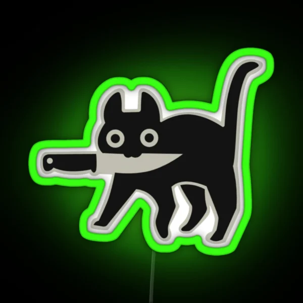 Knife Cat RGB Neon Sign
