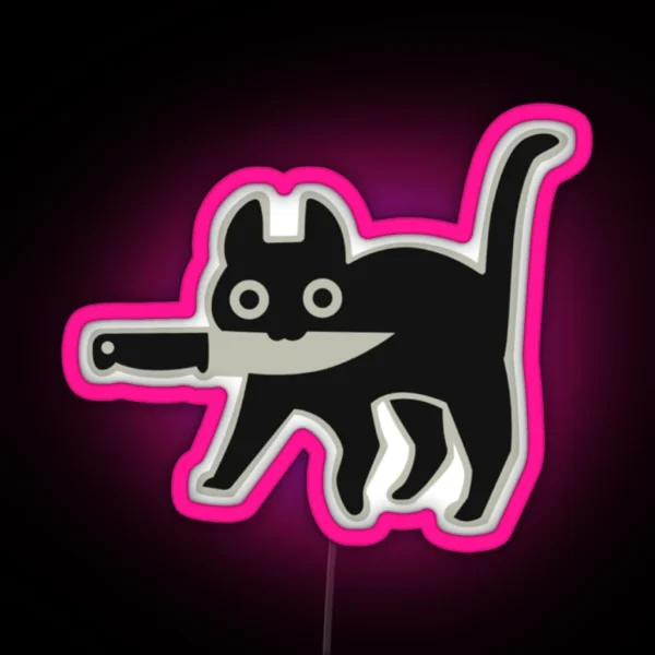 Knife Cat RGB Neon Sign