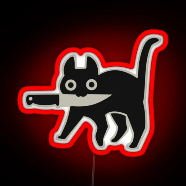 Knife Cat RGB Neon Sign