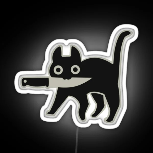 Knife Cat RGB Neon Sign