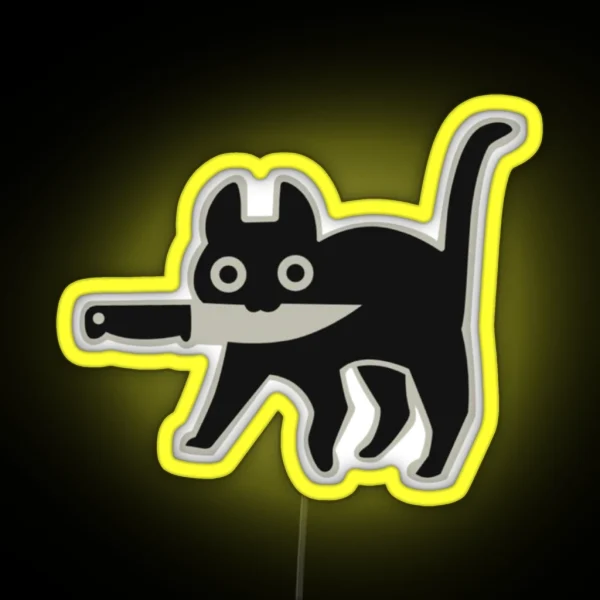 Knife Cat RGB Neon Sign