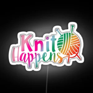 Knit Happens Rainbow RGB Neon Sign