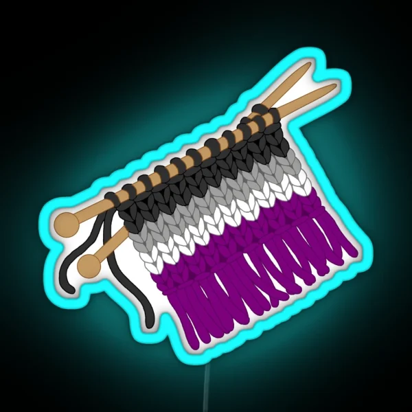 Knit Pride Flag Asexual RGB Neon Sign