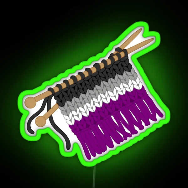Knit Pride Flag Asexual RGB Neon Sign