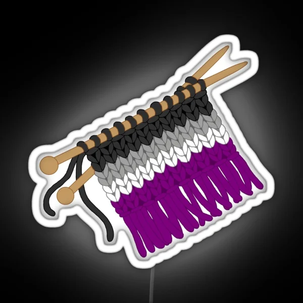 Knit Pride Flag Asexual RGB Neon Sign
