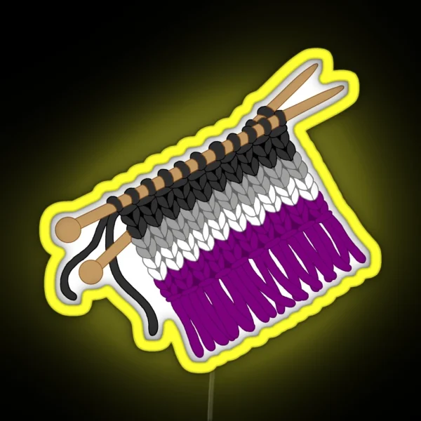 Knit Pride Flag Asexual RGB Neon Sign