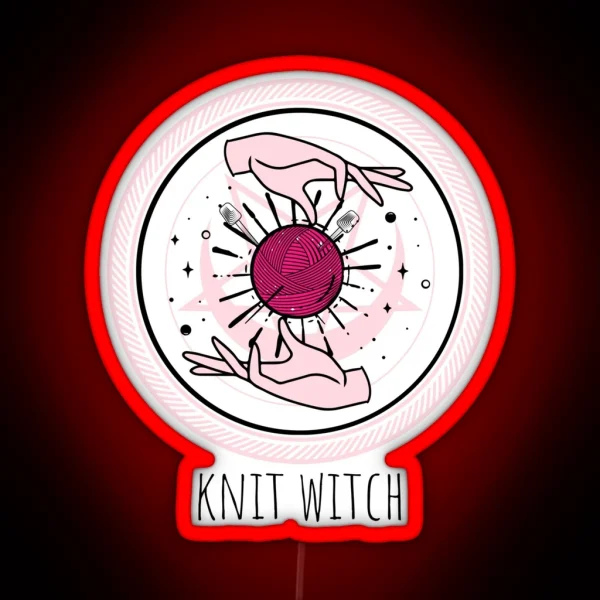 Knit Witch RGB Neon Sign