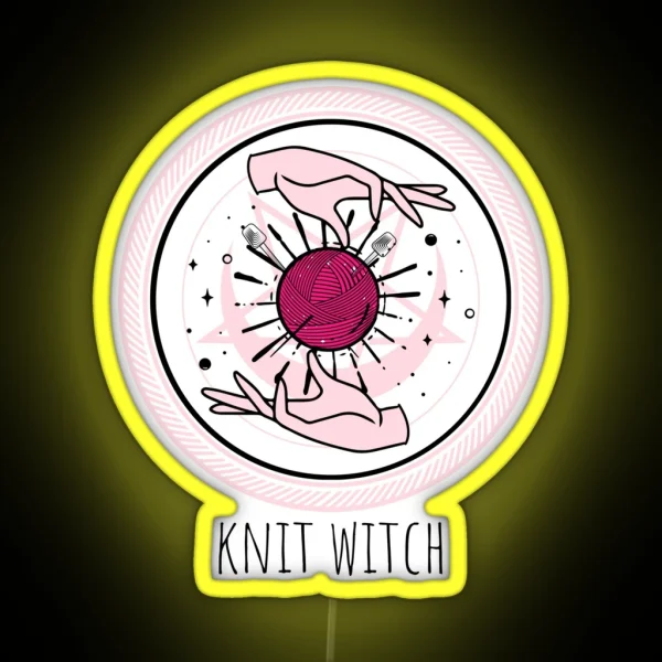 Knit Witch RGB Neon Sign